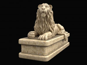 estatua de le&oacute;n Modelo 3D