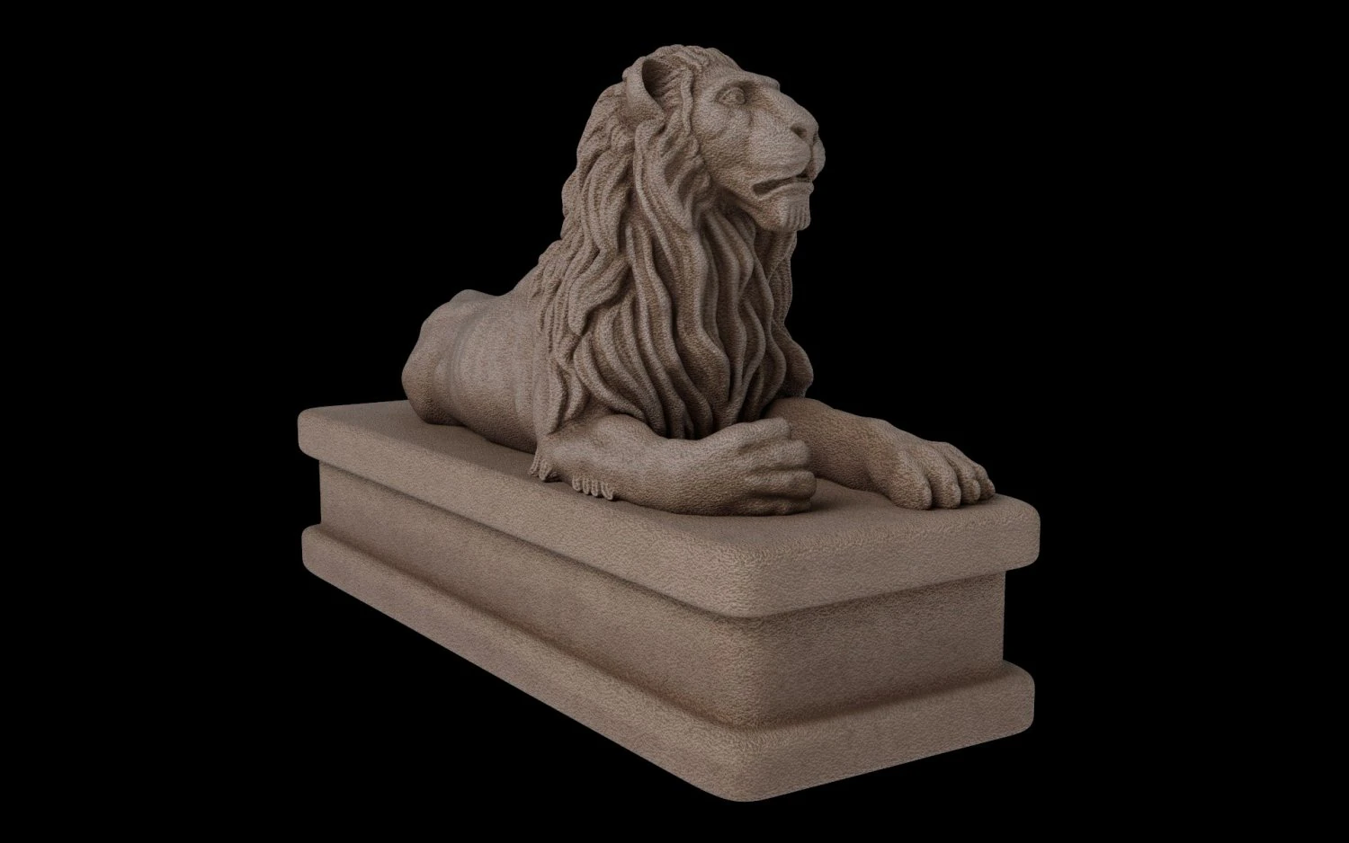 Lion statue 3D Model .c4d .max .obj .3ds .fbx .stl .blend 