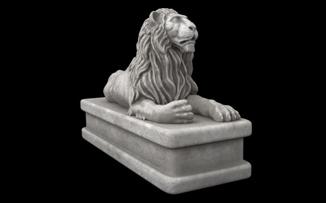 Lion statue Model 3D .c4d .max .obj .3ds .fbx .stl .blend 