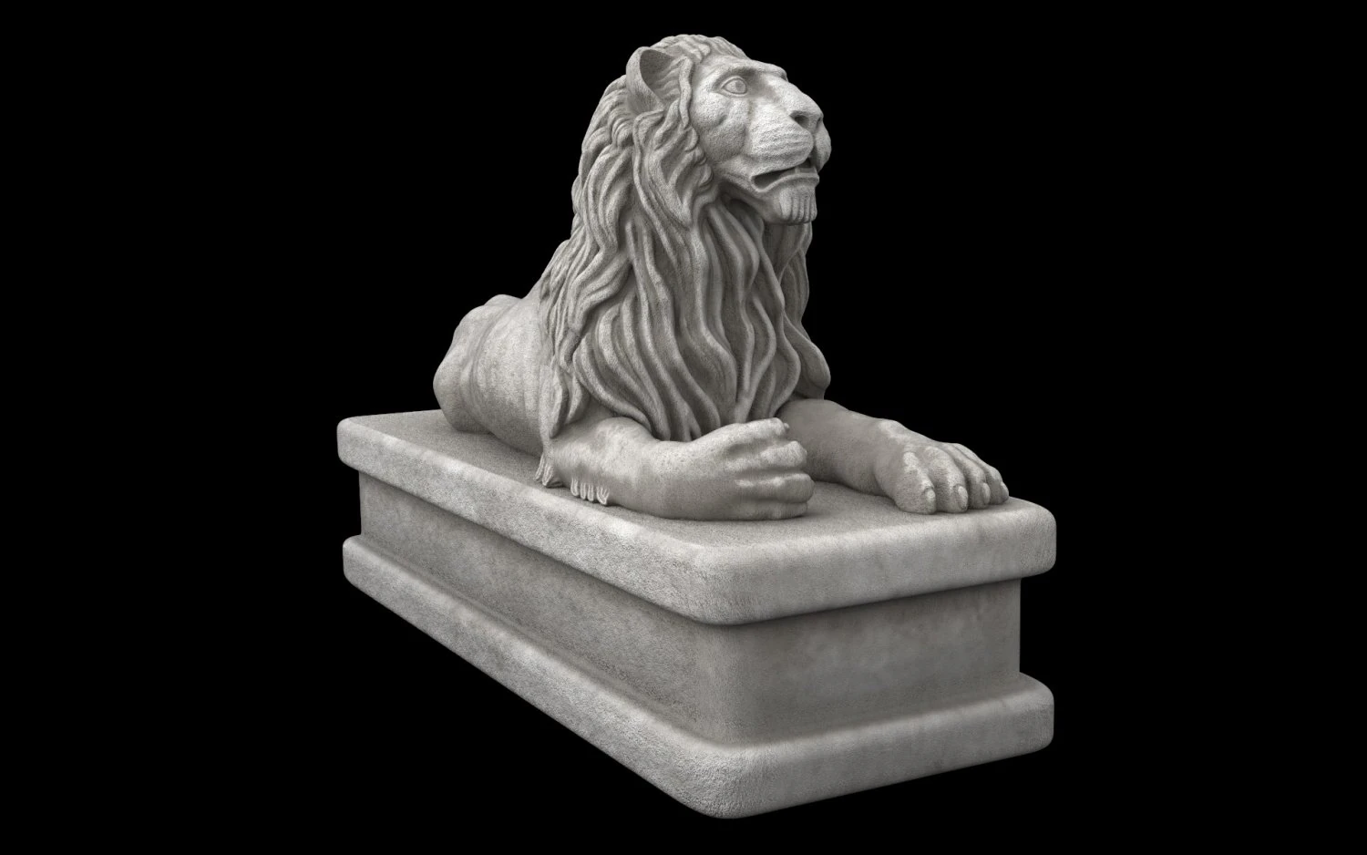 Lion statue 3D Model .c4d .max .obj .3ds .fbx .stl .blend 