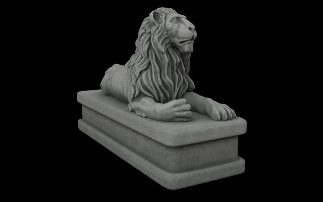 Lion statue 3D Модель .c4d .max .obj .3ds .fbx .stl .blend 