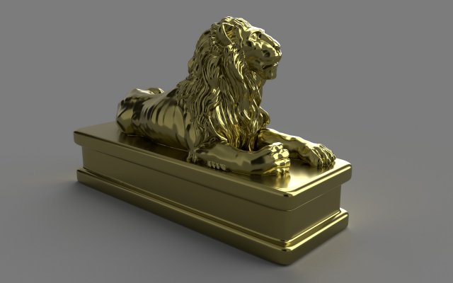 Lion statuette 3Dプリントモデル .c4d .max .obj .3ds .fbx .stl .blend 