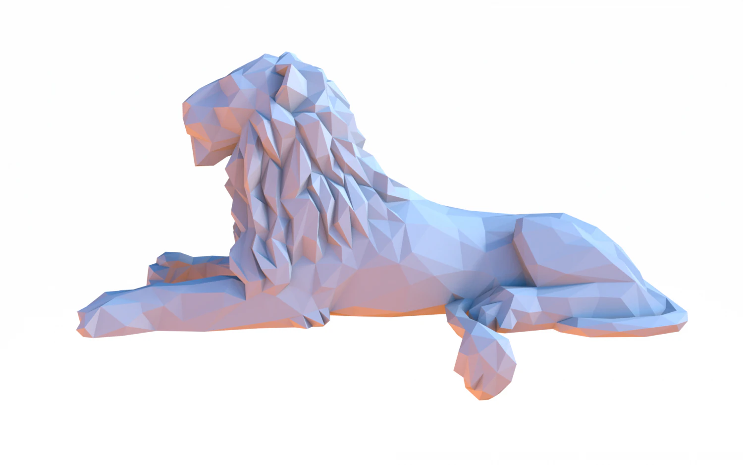 Low poly cartoon lion 3D Model .c4d .max .obj .3ds .fbx .stl .blend 