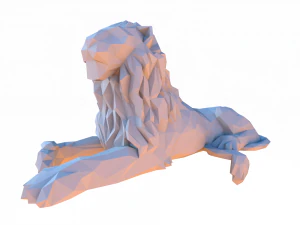 Low poly cartoon lion 3D Model