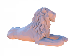 Low poly cartoon lion 3D Model