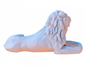 Low poly cartoon lion 3D Model