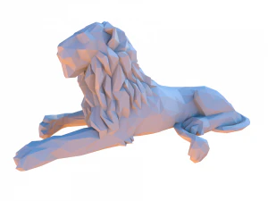 Low poly cartoon lion 3D Model