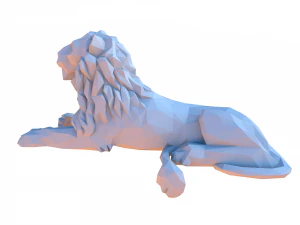 Low poly cartoon lion 3D Model