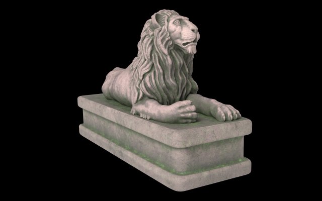 Lion statue Modelo 3D .c4d .max .obj .3ds .fbx .stl .blend 