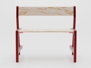 IKEA-CHILDRENSBENCHDARKRED 3D Model