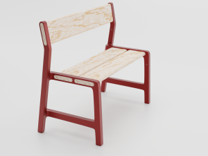 IKEA-CHILDRENSBENCHDARKRED 3D Model