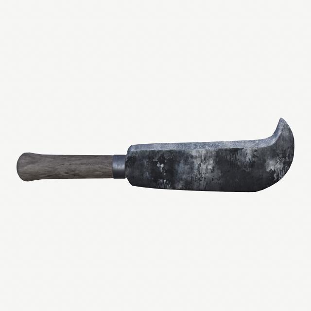 WWI Military Billhook 3D 모델 .c4d .max .obj .3ds .fbx .stl .blend 