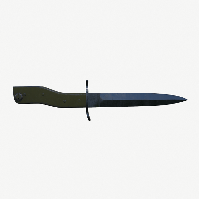 German WWI Combination Trench Dagger-Bayonet 3D Модель .c4d .max .obj .3ds .fbx .stl .blend 