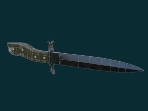 German WWI Combination Trench Dagger-Bayonet 3D Model