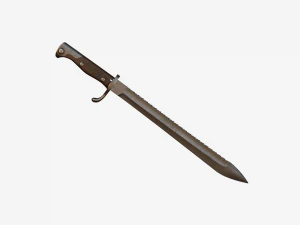 Ba&iuml;onnette Sawback de boucher allemande M1898-05 de la Premi&egrave;re Guerre mondiale Modèle 3D