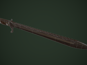 German WWI M1898-05 Butcher Sawback Bayonet 3D Model