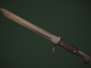 German WWI M1898-05 Butcher Sawback Bayonet 3D Model