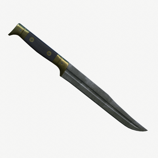 French WWI Butcher Knife 3D 模型 .c4d .max .obj .3ds .fbx .stl .blend 