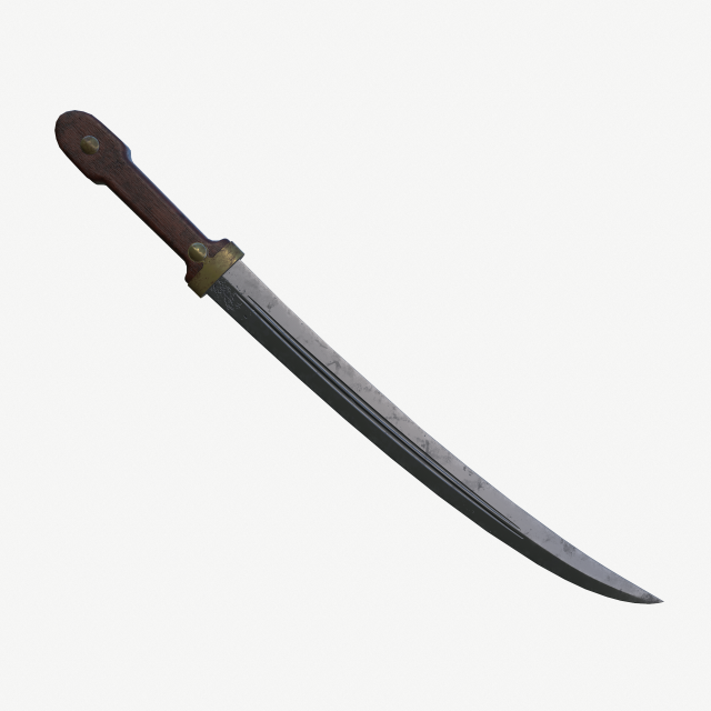 Russian WWI Bebut Kindjal Short Sword M1907 Model 3D .c4d .max .obj .3ds .fbx .stl .blend 