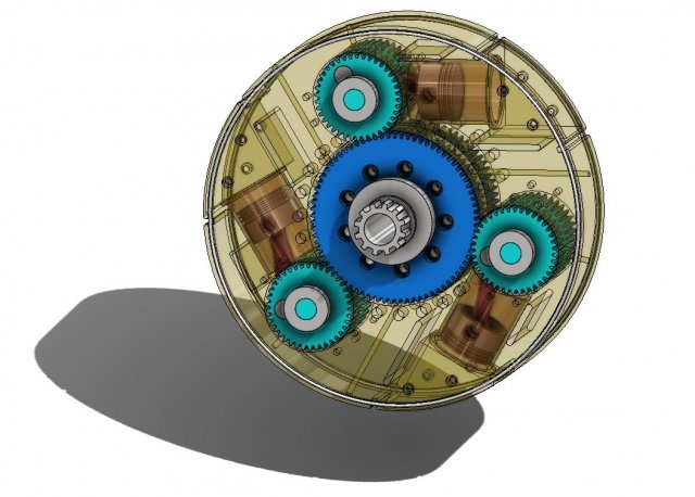 Rotary Engine 3D Model .c4d .max .obj .3ds .fbx .stl .blend