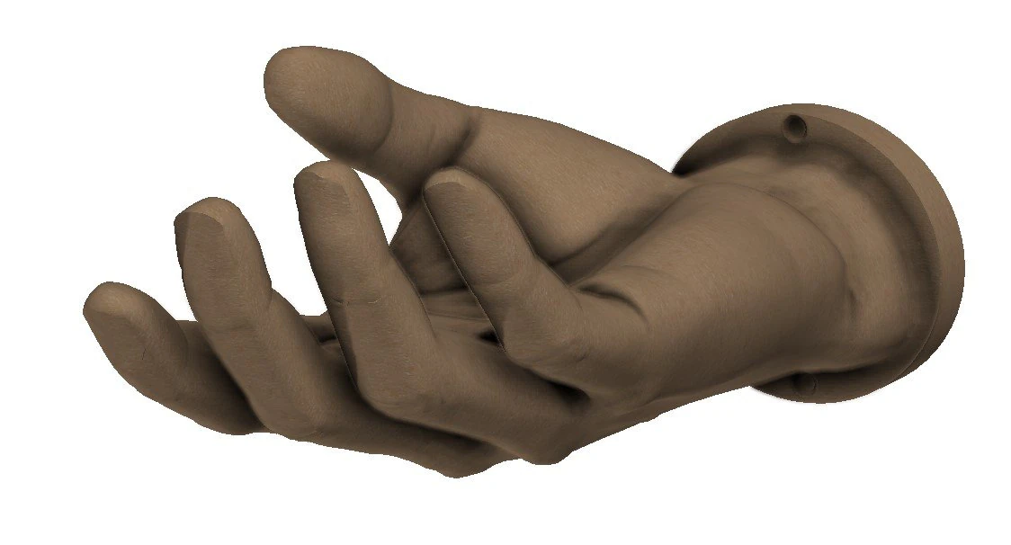 Hand wall mounting for hanging 3D printable 3D Model .c4d .max .obj .3ds .fbx .stl .blend
