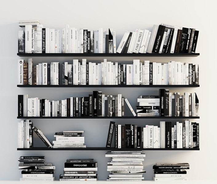 Book shelf 3D-Modell .c4d .max .obj .3ds .fbx .stl .blend 