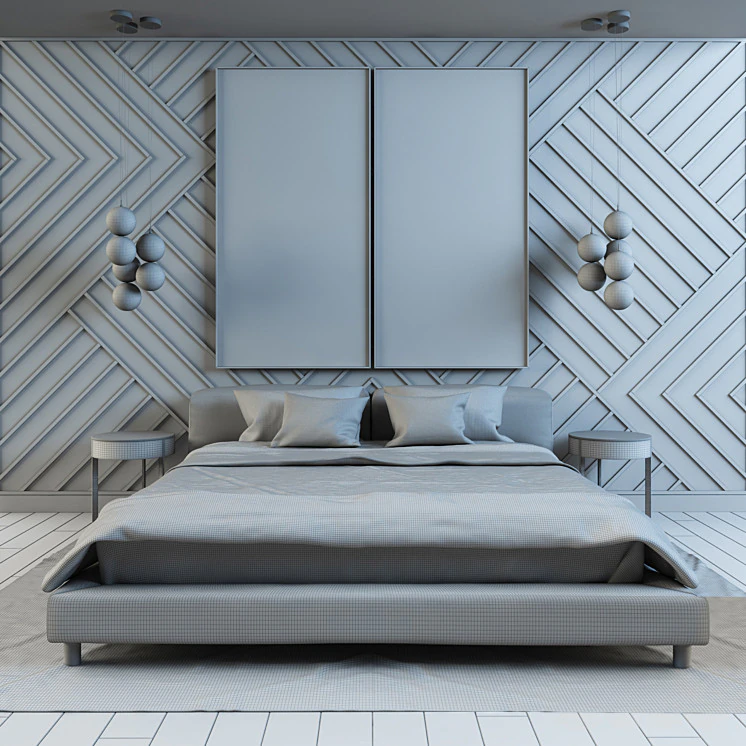 Soft wall bed 3D Model .c4d .max .obj .3ds .fbx .stl .blend