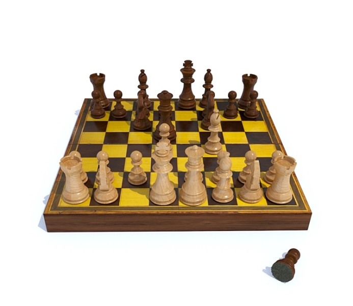 Chess Board 3D 模型 .c4d .max .obj .3ds .fbx .stl .blend 