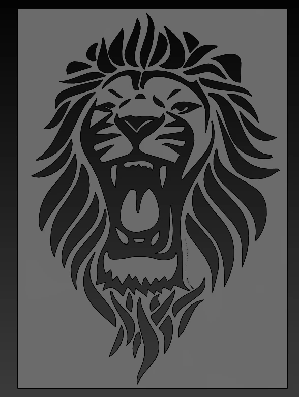 Lion head stencils 3D Model .c4d .max .obj .3ds .fbx .stl .blend