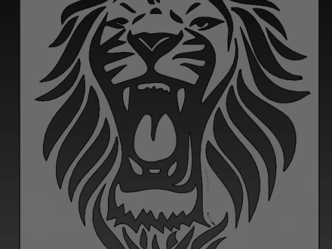 Трафареты головы льва 3D Модель