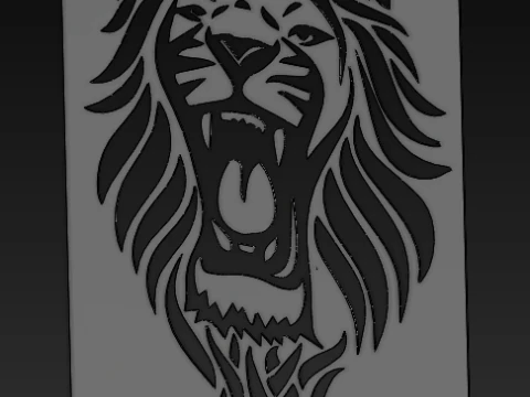 Lion head stencils 3D Model