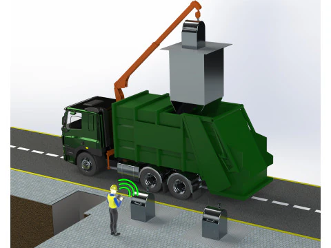 带吊车垃圾车 3D 模型