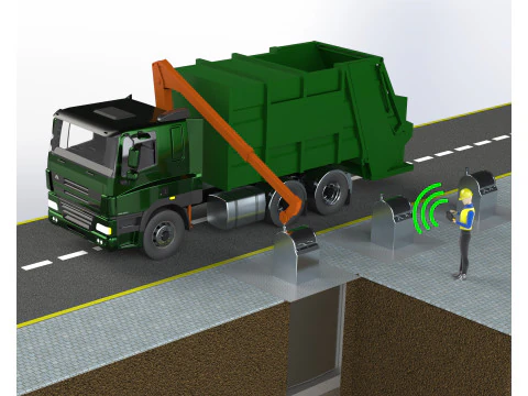 Garbage Truck with Crane 3D Model