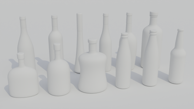 Glass Bottles 3Dモデル .c4d .max .obj .3ds .fbx .stl .blend 