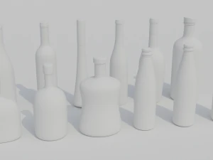 Cam Şişeler 3D Model
