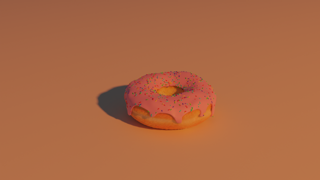 Donut with icing Modello 3D .c4d .max .obj .3ds .fbx .stl .blend 