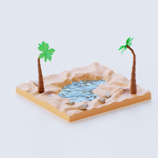 Desert 3D 模型 .c4d .max .obj .3ds .fbx .stl .blend 