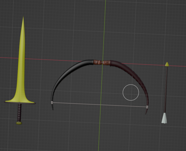 BowSword 3D Модель .c4d .max .obj .3ds .fbx .stl .blend