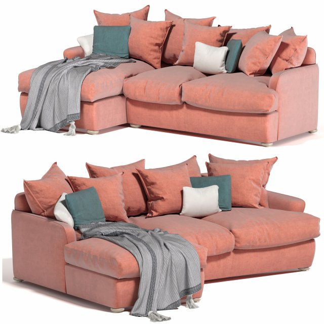 Smooch Chaise Sofa Model 3D .c4d .max .obj .3ds .fbx .stl .blend 