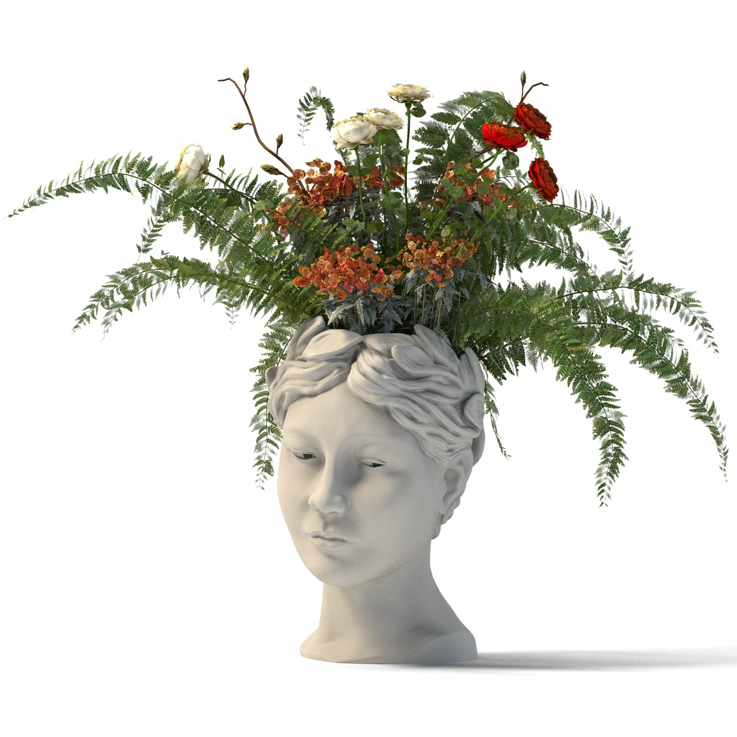 Face vase decoration 3D Model .c4d .max .obj .3ds .fbx .stl .blend