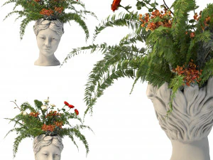Face vase decoration 3D Model