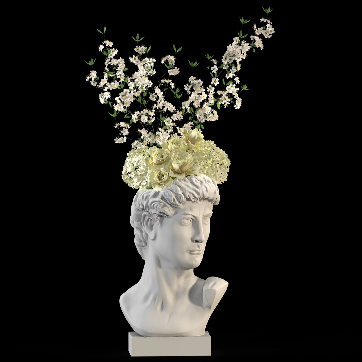 Face vase decoration 2 3D Model .c4d .max .obj .3ds .fbx .stl .blend 