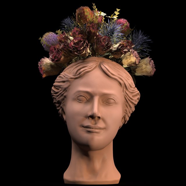 Face vase decoration 3 Model 3D .c4d .max .obj .3ds .fbx .stl .blend