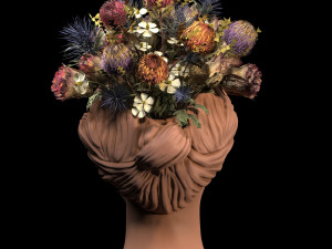 Face vase decoration 3 Model 3D