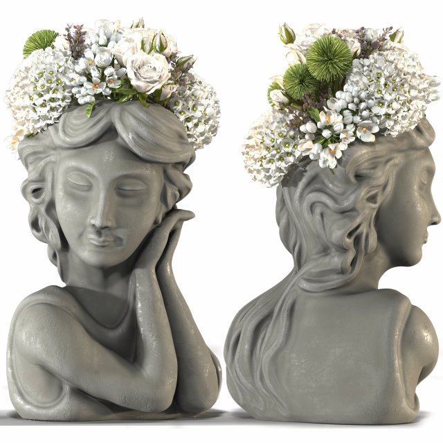 Face vase decoration 4 Modelo 3D .c4d .max .obj .3ds .fbx .stl .blend 