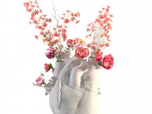 Heart Vase White 3D Model