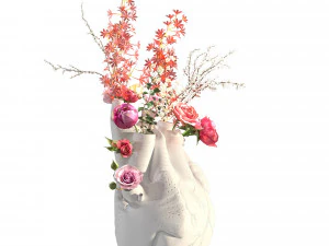 Heart Vase White 3D Model
