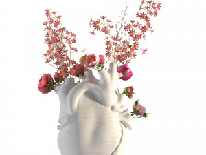 Heart Vase White Modèle 3D
