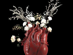 Ваза Сердце Красная 3D Модель