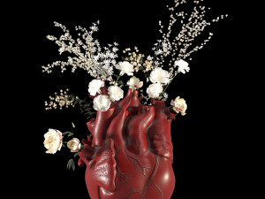 Heart Vase Red 3D Modell